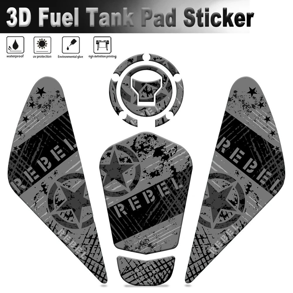 For CMX300 CMX500 Reble CM CMX 125 250 300 500 1100 2018-2021 Motorcycle Fuel Tank Pad Sticker Decal Protector Accessories