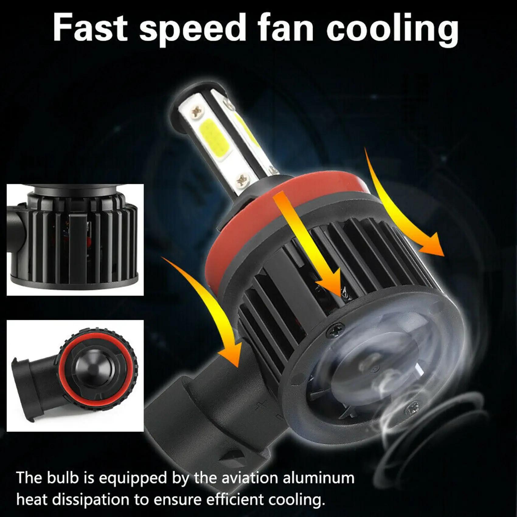 مجموعة مصابيح أمامية ليد 4-كومبو ، مصباح شعاع عالي ، أبيض ، منخفض الجانب ، + H11 6720000 لومن