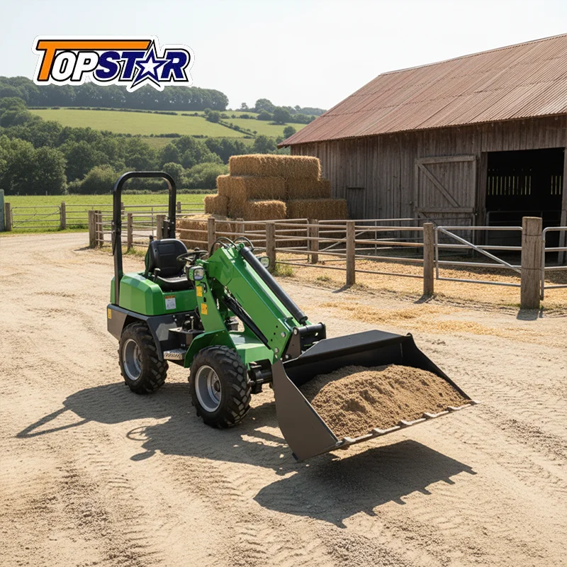 Multifunctional Mini Wheel Loader Powered Front End Loader for Garden Farm Material Loading Unloading