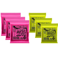 3-Pack Ernie Ball Earthwood Acoustic Guitar Strings 10-50/12-54 Gauge Nickel Super Slinky Electric Guitar Strings 09-42/10-46