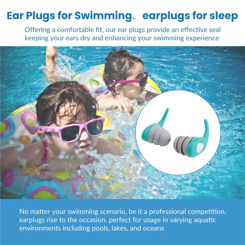

L72A-Ear Plugs Men Women Waterproof Earplugs For Swimming 3 Pairs Adults Kids Swim Ear Plugs B