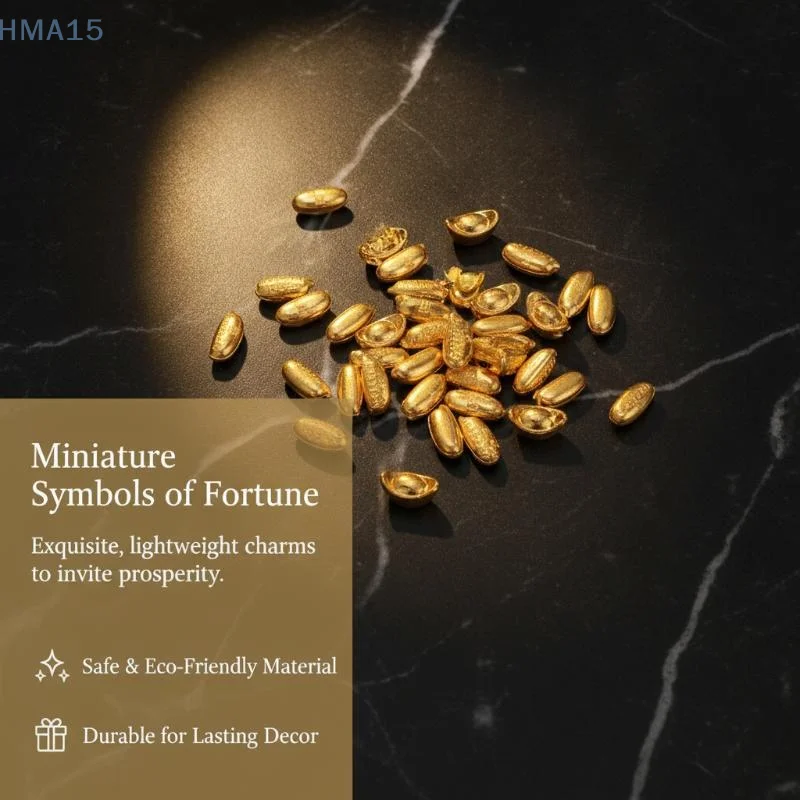 【YA】Lucky Gold Fortune Attract Charms 100PCS Mini Plastic Dollars Ingots Melon for Home Entryway Feng Shui Decor