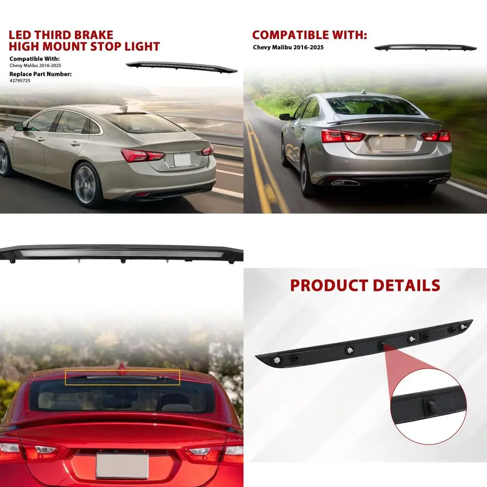 

Chevrolet Malibu 2016-2025 LED Third Brake Light Assembly, High Mount, Replaces OE 42795725