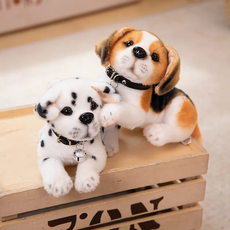 25/30cm Realistic Stuffed Animals Dog Dalmatian Plush Toy Lifelike Beagle Doll Gift For Children Home Decor