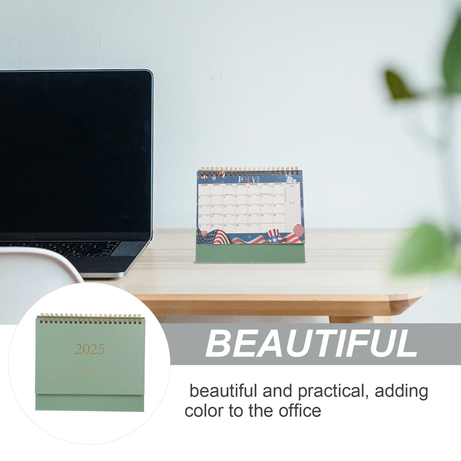 

2025 Desk Paper Flip For Desk Stand Up Table Organizer Academic Year Planner Retro Style Desktop Calendar Small Office Home