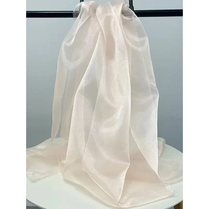 

One Meter Price Sparkling Pearl Bright Crystal Yarn, Organza Fabric, Hard Yarn, High-end Styling Yarn, Wedding Clothing Fabric