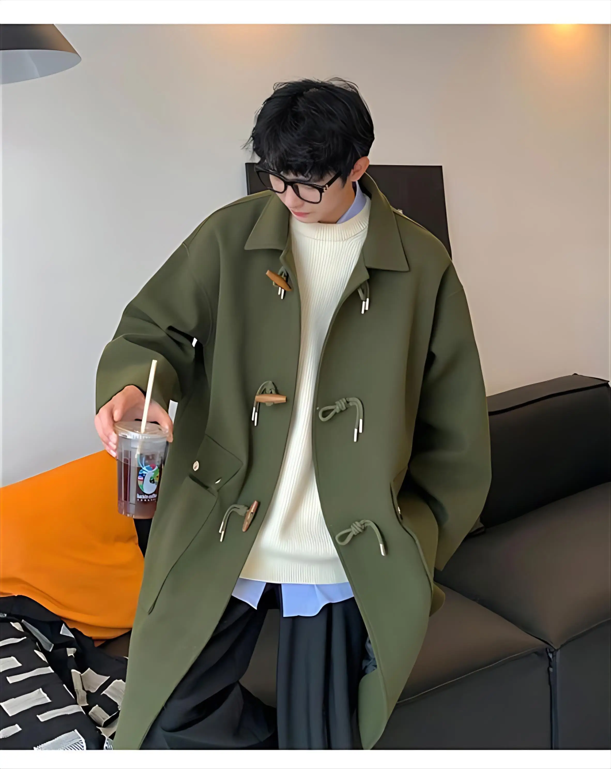 

Мужская куртка из шерстяной смеси в корейском стиле, теплая, повседневная, приталенная, средней длины, из кожи, для активного отдыха, утепленная