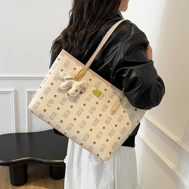 

Minimalist Stylish Tote Bag High-End Vintage Leather For Women Large Capacity Messenger Purse Business Leisure