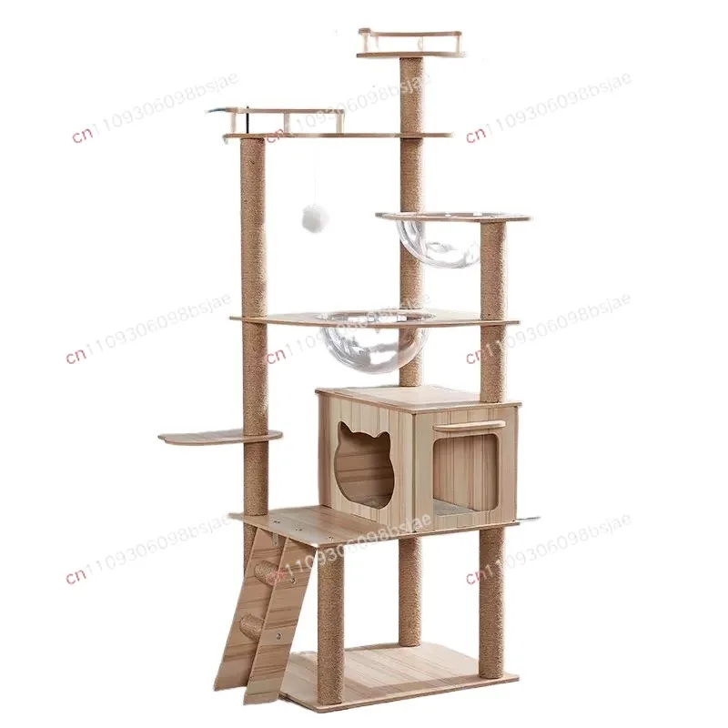 Large Modern Multi Level Cat Tree Condo Scratching Post Space Capsule Cat Bed Removable Cushion Durable Sisal  Cat Climbing Tree