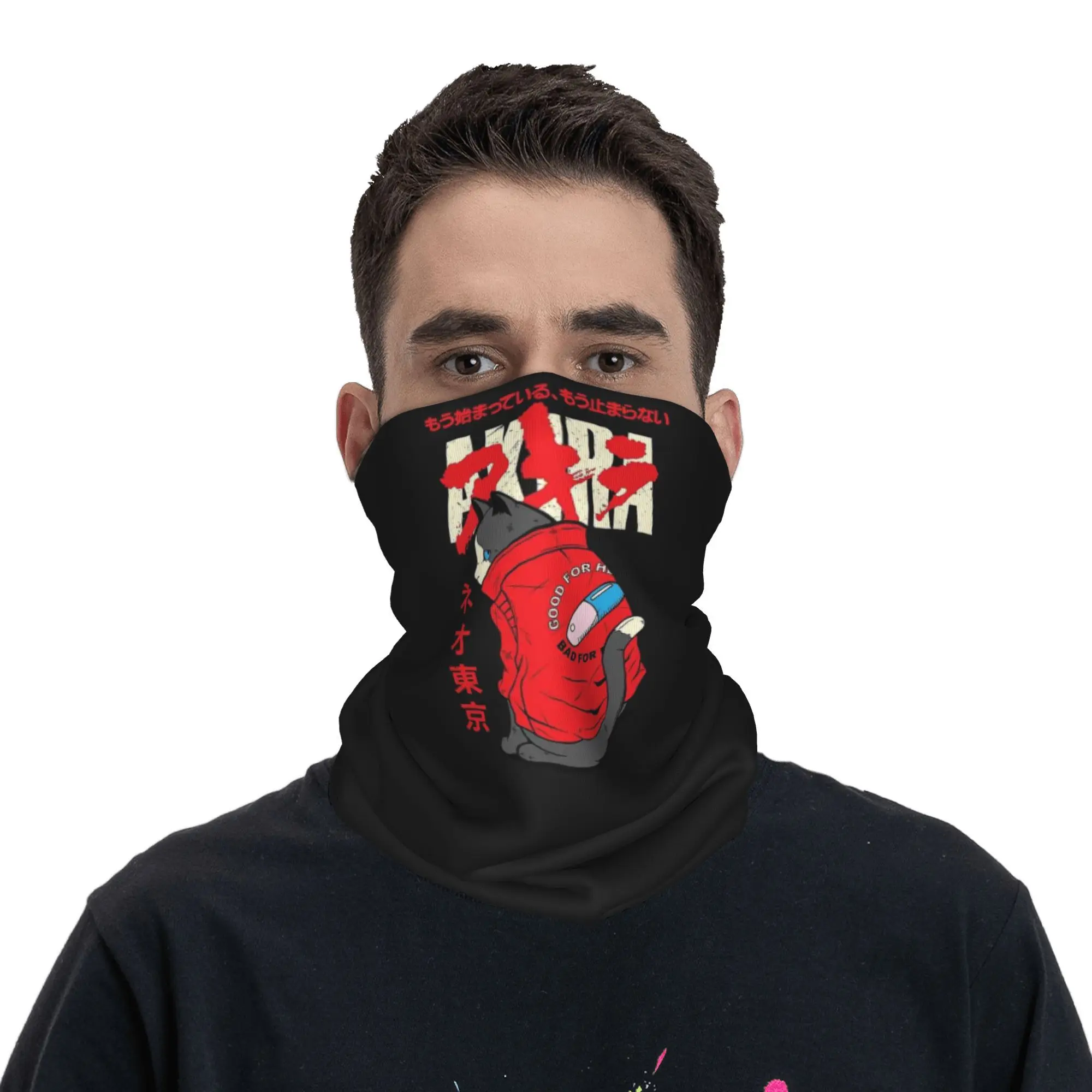 

Токио аниме Akira Cat бандана, гетры с принтом, маска, шарф, универсальный велосипедный шарф для верховой езды для мужчин, женщин, взрослых, ветрозащитный