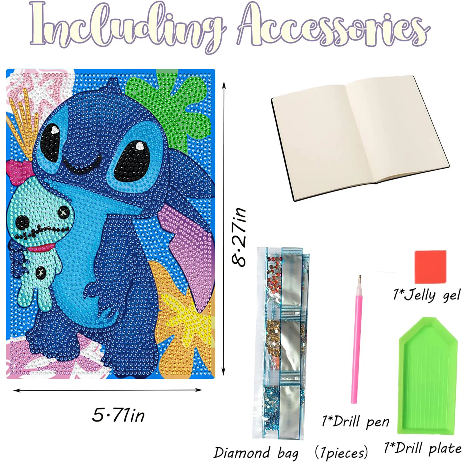 

New Originality Stitch A5 Notebook Diamond Painting Child DIY Sticking Drills A5 Notebook Handmade Best Gifts