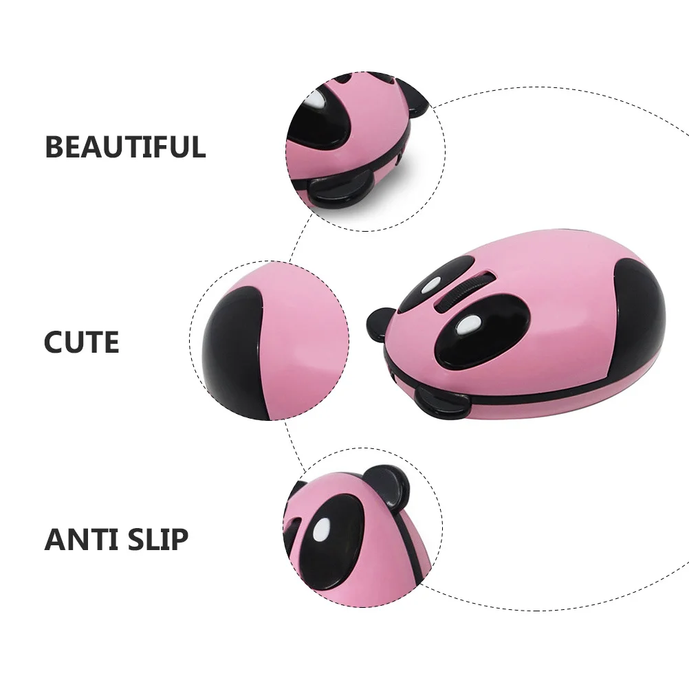 1Pcs Wireless Panda Mouse Cute Ergonomic Design Office Home USB Silent Gaming Cartoon Lightweight Practical Mouse