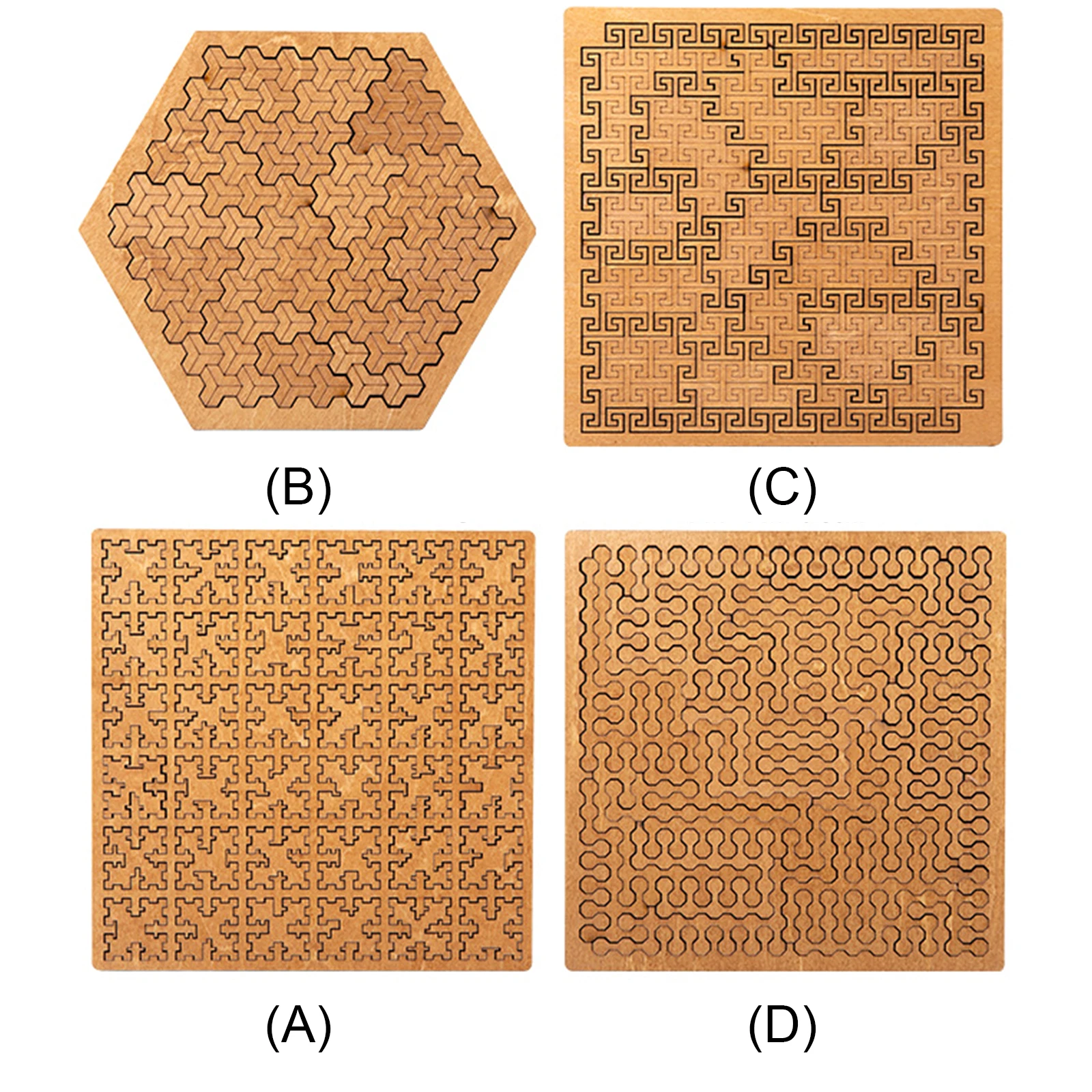 Fractal Tray Puzzle a mind-bending wooden puzzle a unique and creative irregul