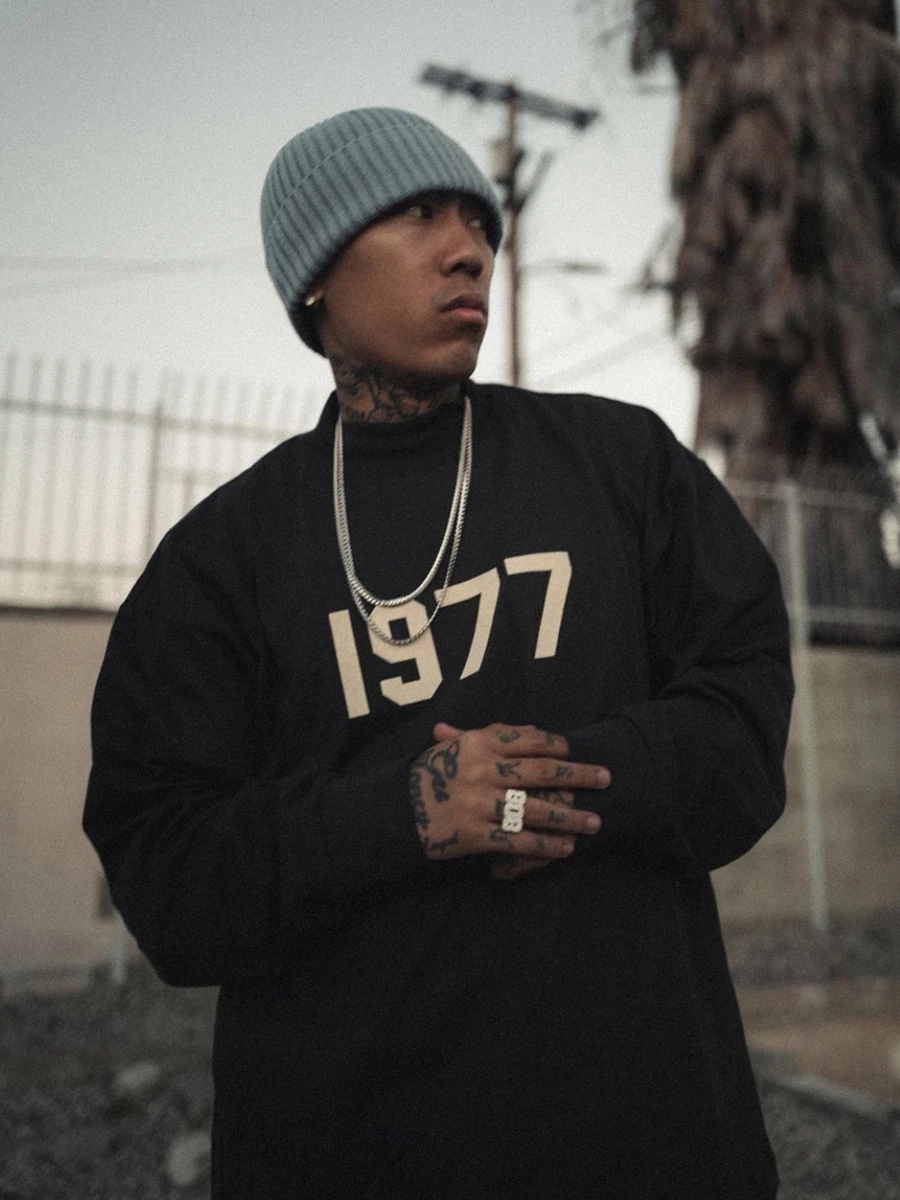 

Мужская футболка FOG JSJ Essentials Streetwear 977 с принтом, свободного кроя, с круглым вырезом, длинным рукавом, из хлопка, молодежная, модная, на все сезоны