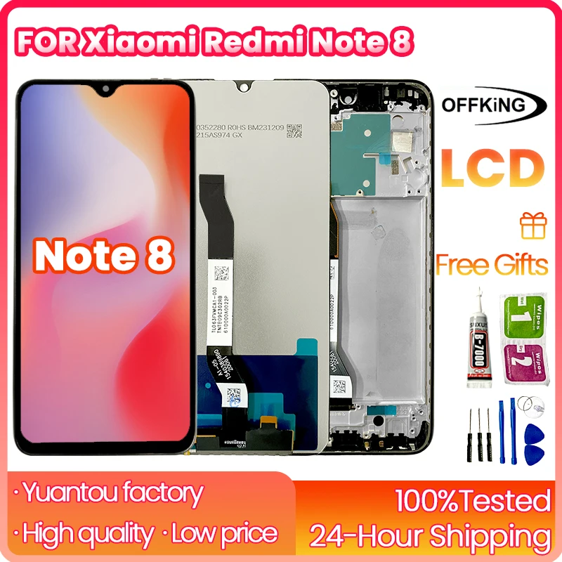 6.3 inch for LCD Xiaomi Redmi Note 8 M1908C3JH M1908C3JG  For Touch Screen Digitizer  LCD with frame