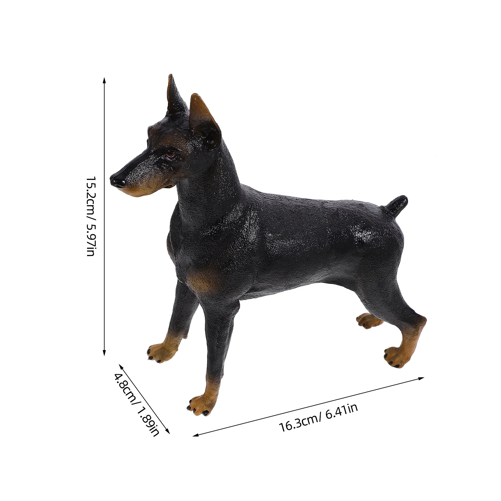 1 قطعة محاكاة دوبيرمان الكلب دوبيرمان الاطفال غرامة الحرفية المنزل مكتب سيارة ديكور تمثال زخرفة الأسود #4