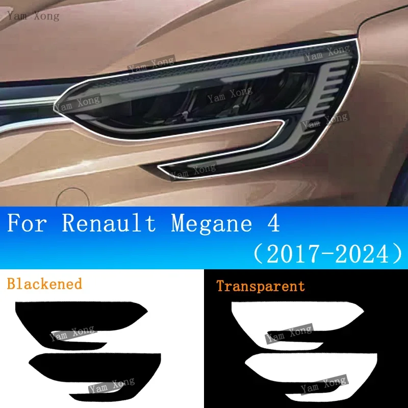 

TPU Transparent Protective Film For Renault Megane 4 Car Exterior Front Lamp Headlight Light Black Anti-Scratch Wrap Sticker PPF