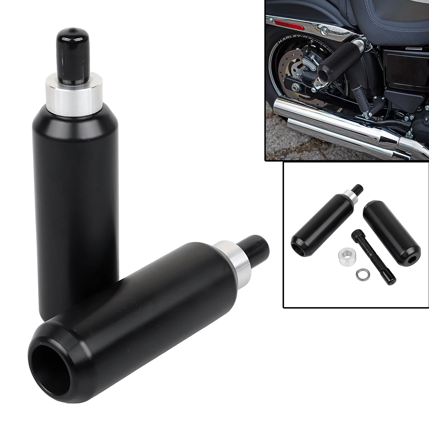 

Motorcycle Upper Shock Mount Frame Sliders Falling Crash Guard Protector For Harley Sportster Models 2004-2023 Custom Low Black