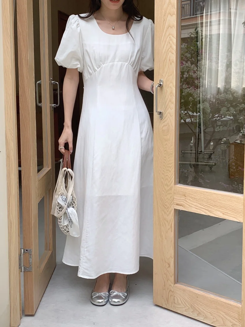 Alien Kitty Chic Vintage Oficina señora Maxi vestido mujer elegante verano 2025 nuevo ajustado fiesta calle alta pantalón corto Casual manga