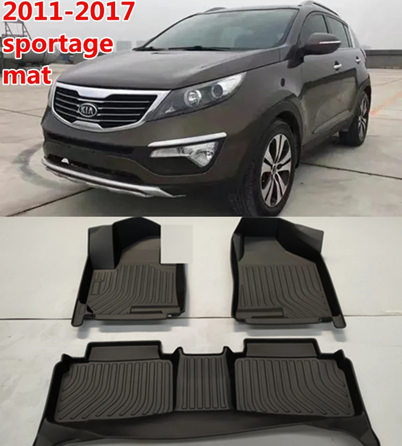 Use for 2011-2017 KIA Sportage car carpet Sportage car floor mat Sportage Full Set Trim to Fit For Sportage waterproof floor mat