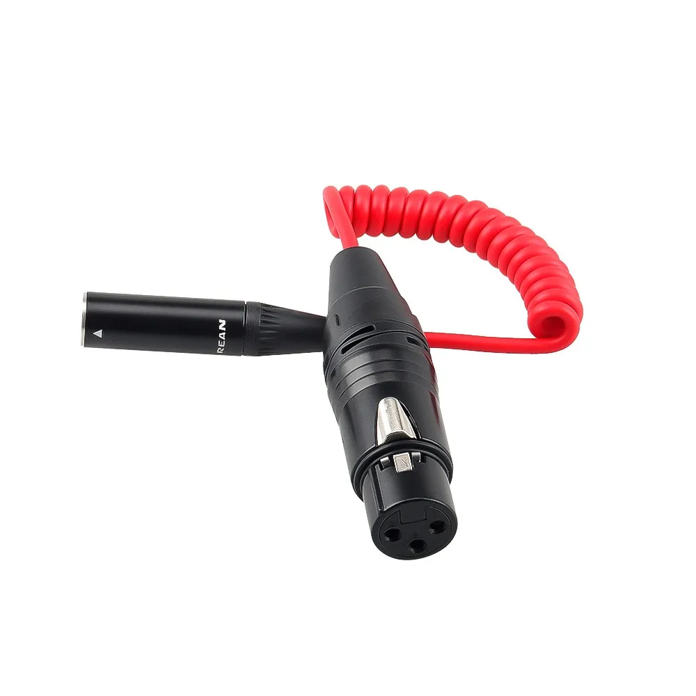 TA3M Audio Cable for BMPCC Mini XLR 3Pin to XLR 3 Pin Female Coiled Cord for Blackmagic Pocket Cinema Camera 4K/6K UltraSoft