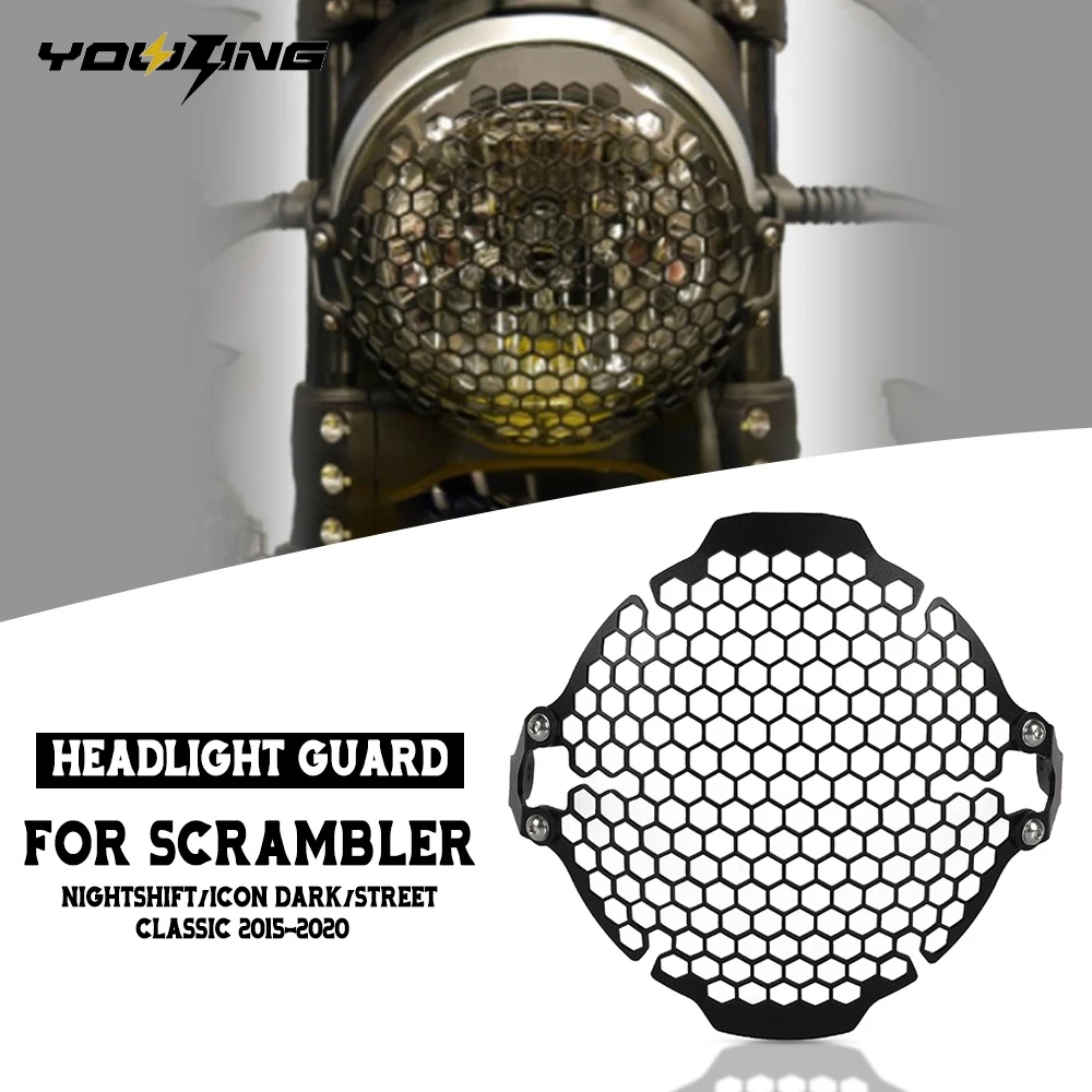 

Aluminium For Ducati Scrambler Nightshift/Icon Dark/Street Classic 2015-2020 Motorcycle Accessories Headlight Protector Guard