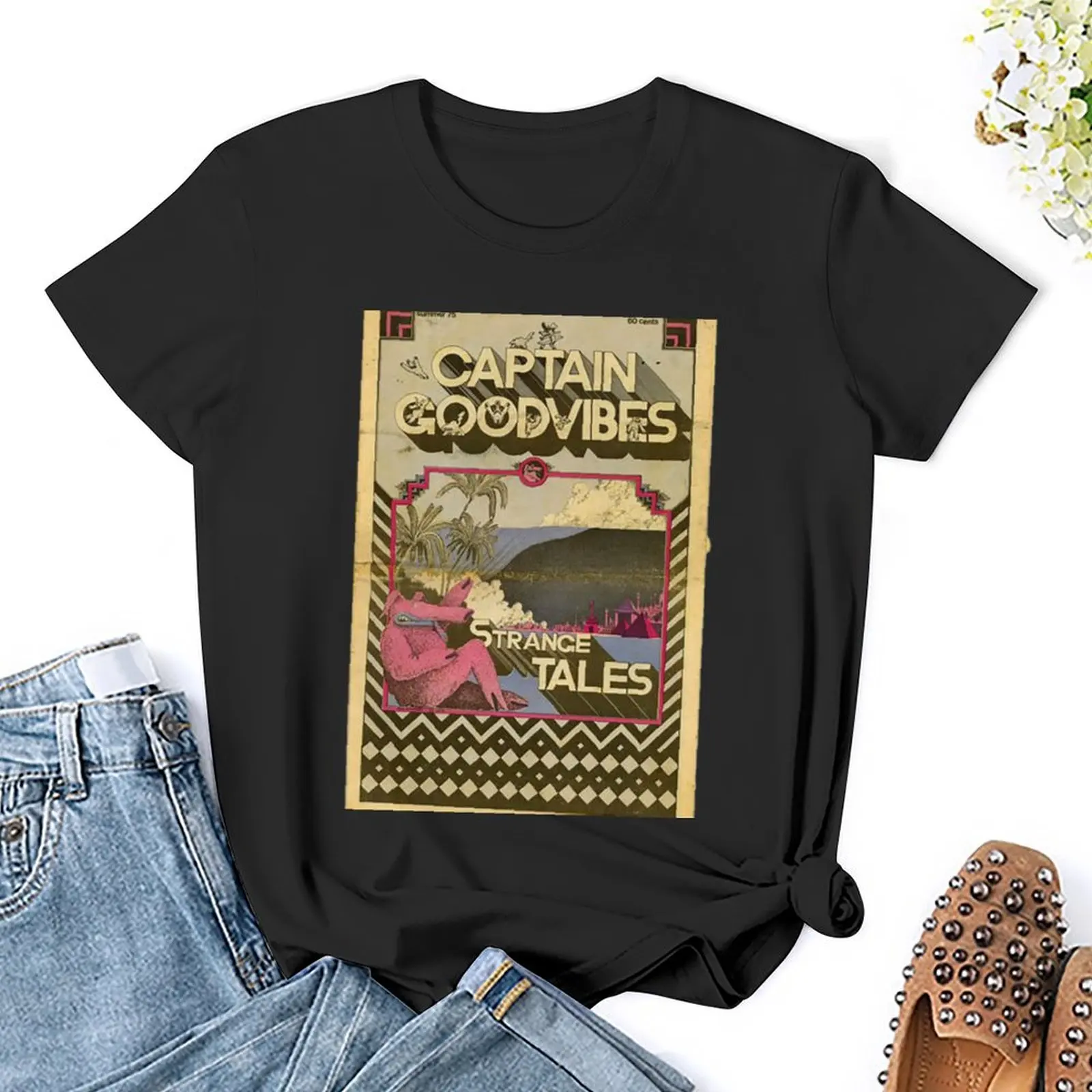 captain goodvibes T-Shirt Blouse cute tops Women's tee shirt