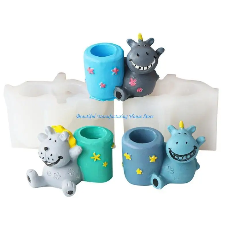 E56A قالب سيليكون قوي ومرن لحوامل الشموع والديكور الجص بزخارف طبيعية ملحقات منزلية للاستخدام اليومي