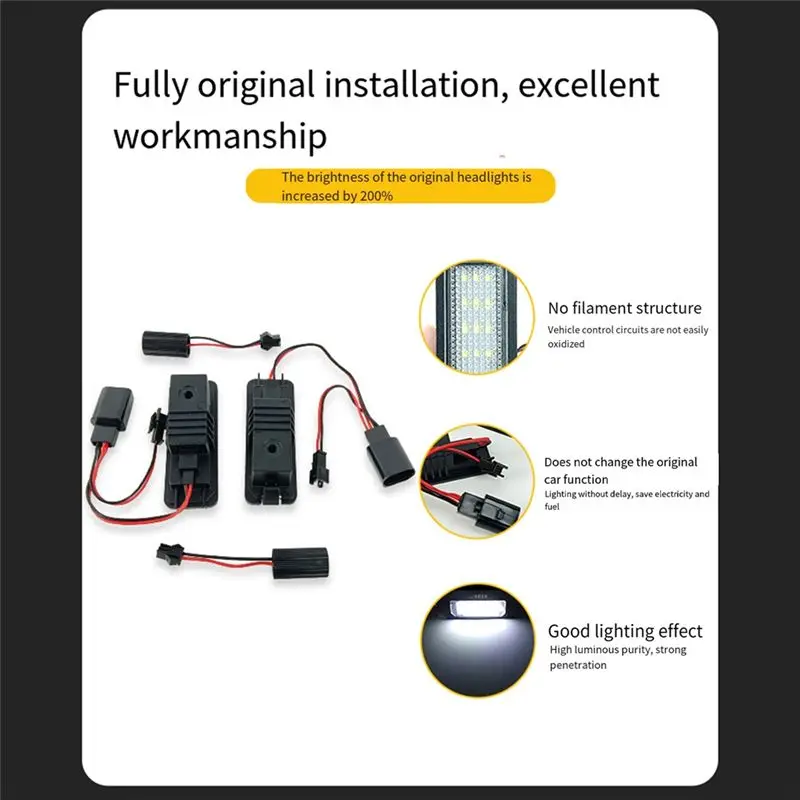 1 Pair License Plate Light LED License Lamp For Skoda POLO GOLF Bentley Altea Auto Parts view 5