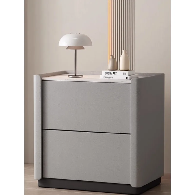 Cat scratching skin minimalist all solid wood rock slab height 60cm cream wind hotel bedside table simple modern bedroom locker image 3