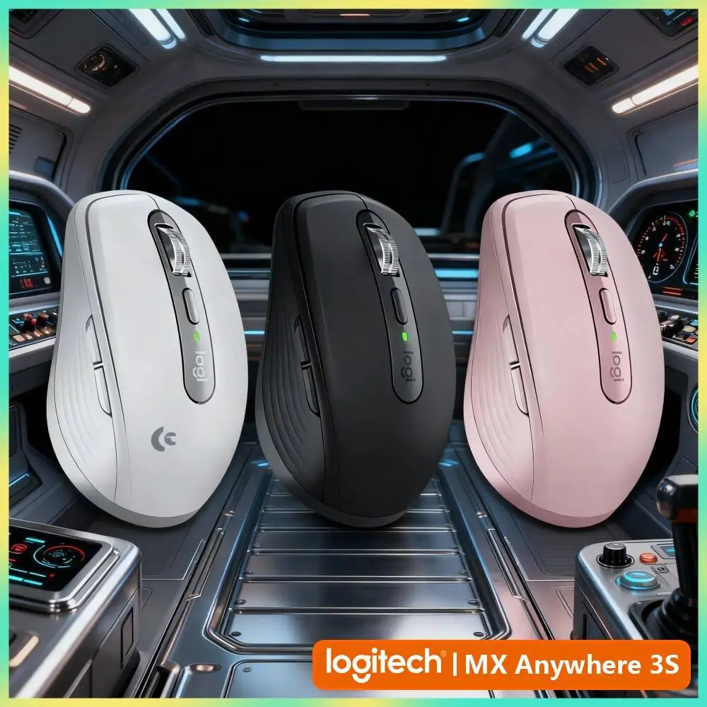 High-Performance MX Anywhere 3S - 8000 DPI Darkfield, Hyper-Scroll, Silent Click, Great for Camera Warehouse & Stock Work