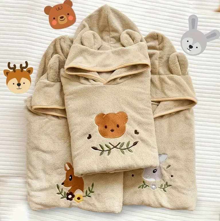 Asciugamano da bagno per bambini |   Asciugamano da bagno per bambini ricamato personalizzato |   Per 3-6 anni |   Morbido e caldo con cappuccio assorbente