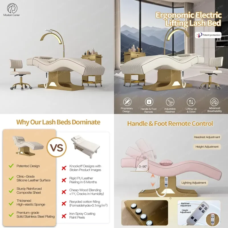 2026 Hot Sale for Lashista Curved Eyelash Stretcher Bed for Camilla Cama Lash Massage Table Eyelash Extension Bed