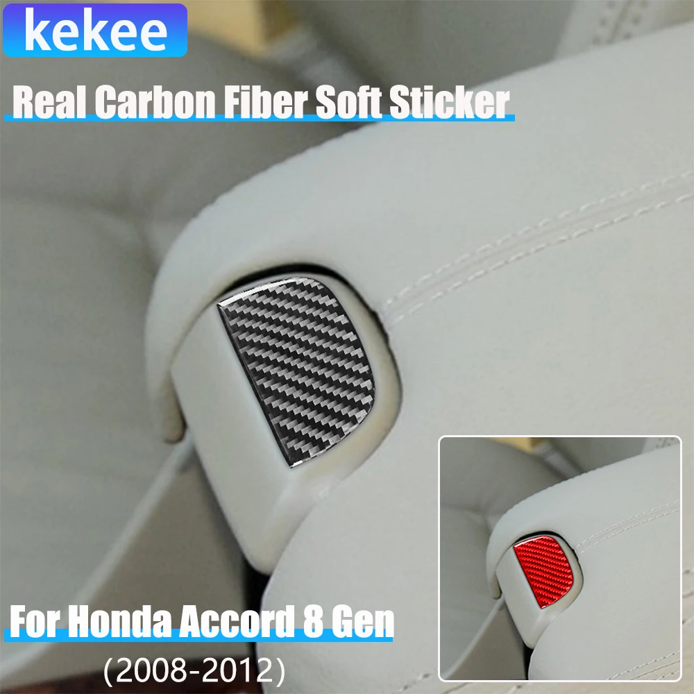 

Real Carbon Fiber Car Accessories Armrest Switch Cover Modified Soft Sticker For Honda Accord 8th Gen 2008 2009 2010 2011 2012