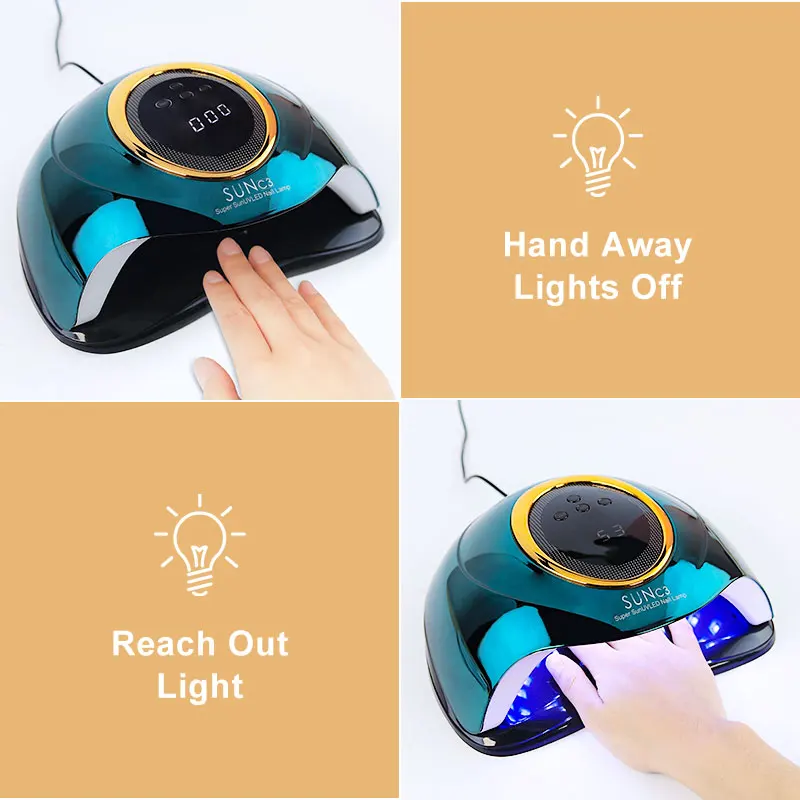 UV LED unha lâmpada secador para cura todo o gel unha polonês, portátil unha secagem luz, ferramentas de manicure, 63LEDs