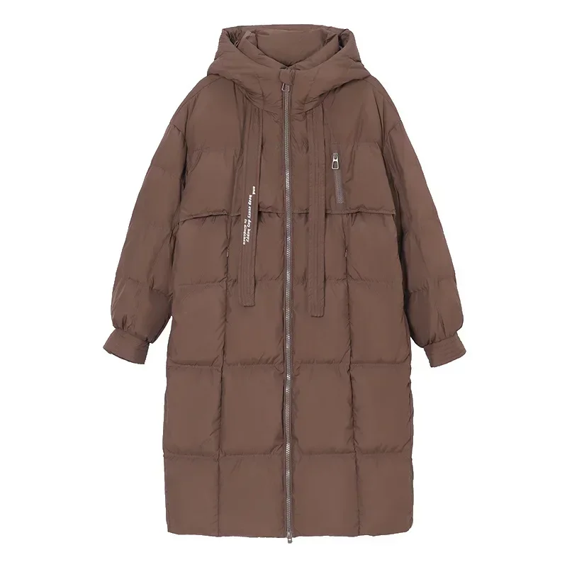 Mulheres parkas na altura do joelho casacos elegante splice grosso quente com capuz zíper casaco gola sólida casual solto outono inverno