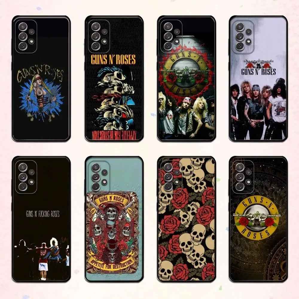 

G-Guns N Roses Band Phone Case For Samsung S 25,24,23,22,30,21,10,9,Ultra,Plus,Lite,FE,4,5 G Soft Black Case