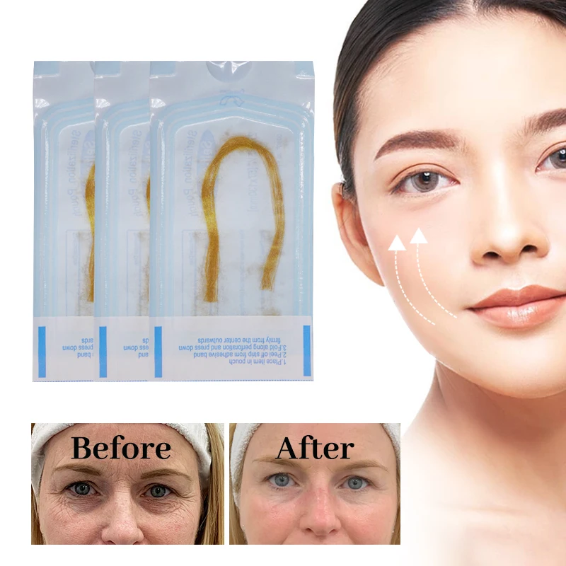 Gotowy na sprzedaż Złota Linia Proteinowa 24K Redukująca Zmarszczki Ujędrniająca Linia do Twarzy Bez Igieł Wygładzająca Linia Kolagenowa Pielęgnacja Urody Narzędzie do Pielęgnacji Skóry