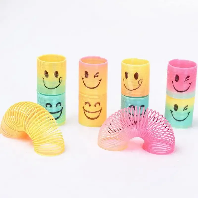 24PCS Rainbow Magic Springs Circle Toys Children Birthday Party Favors Giveaway Gifts Souvenir Kindergarten Guest Pinata Fillers