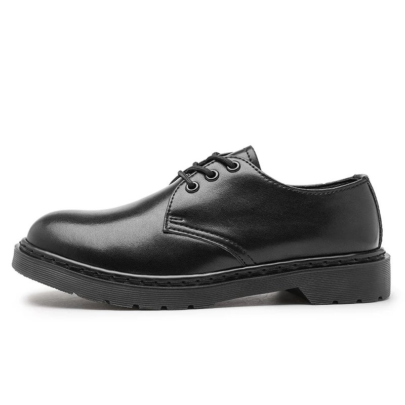 Spring Autumn Pure Black Casual Mens Leather Shoes Luxury Brand Trend 2023 Fashion Classic