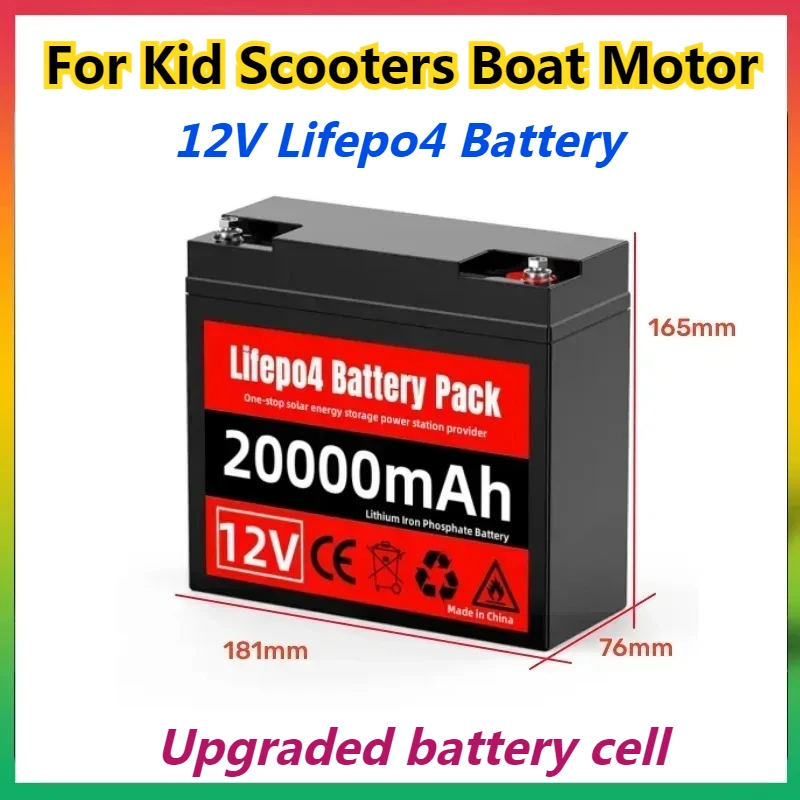 

20Ah LiFePo4 Battery Lithium Iron Phosphate 12V LiFePo4 Rechargeable Battery for Kid Scooters Boat Motor 12V Battery