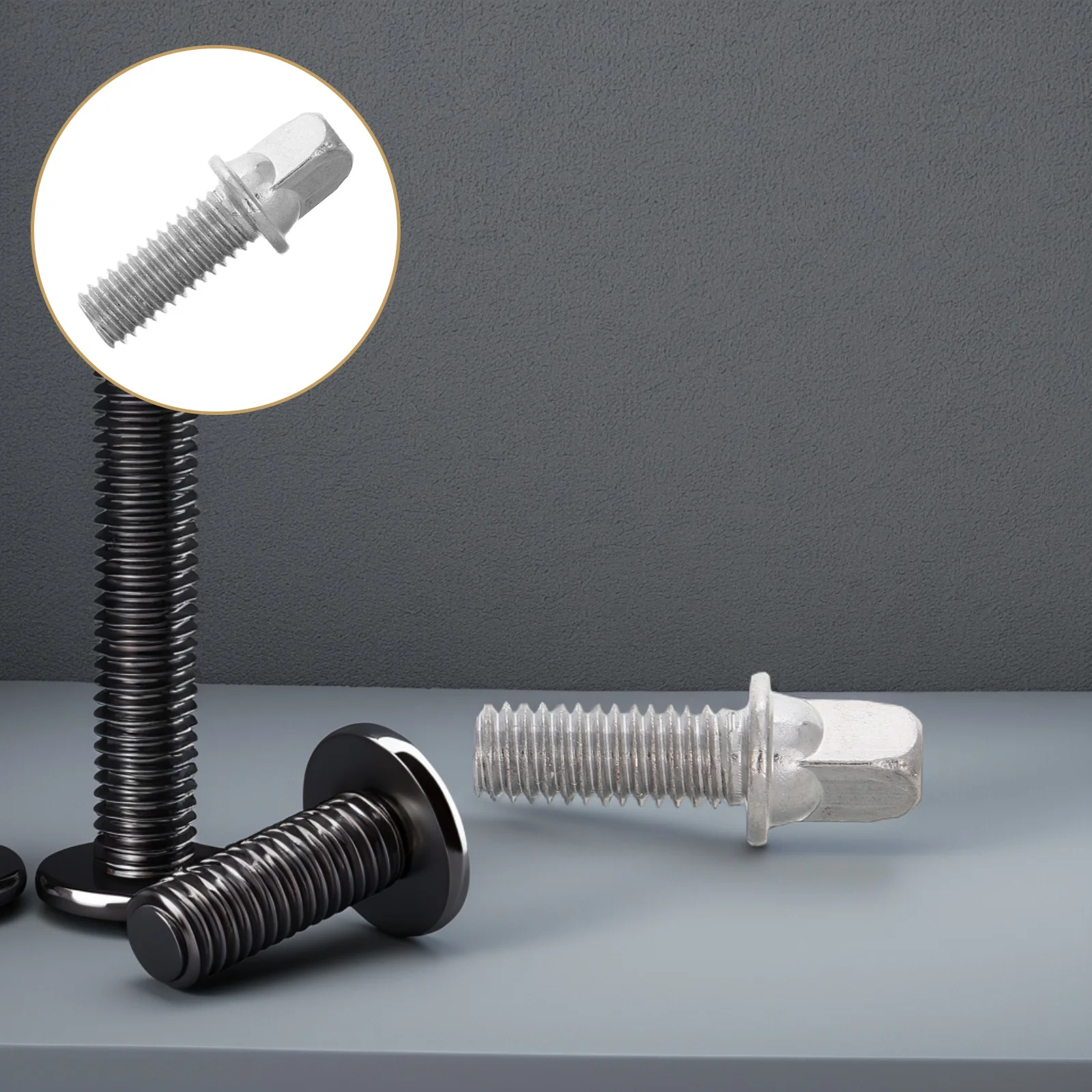

10 Pcs Drum Screw Fittings Key (10pcs) Percussion Screws Nut Pull Stud Silver Plated Iron Bronze Phong Nguyen for Drill