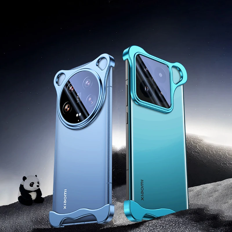 Luxury Irregular Aluminum Alloy Bumper Phone Case For Xiaomi 14 Ultra / 14 Pro / 14 Lens Film Protection Metal Shockproof Cover