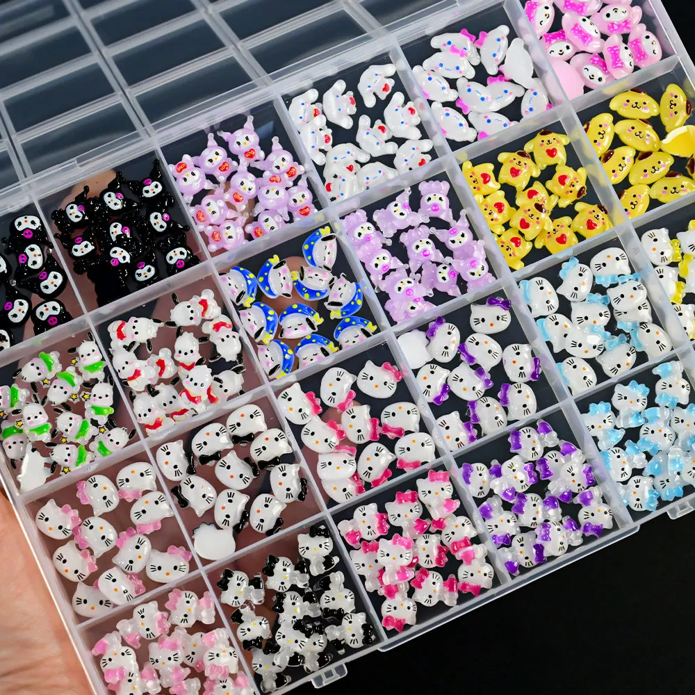 35/50/70/240 pièces mignon Sanrio Nail Art bijoux décoration Kawaii Hello Kitty Kuromi strass breloques pour ongles Y2K manucure artisanat