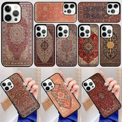 Persian Carpet Floral Pattern Phone Case Back Cover for iPhone 17 Air 16 15 14 13 11 12 Pro Max Plus Fundas Coque