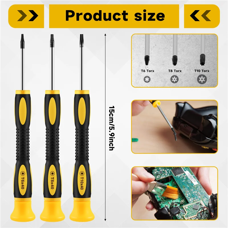 Abgn 8 pçs/set torx t8 t6 t10 h35 chave de fenda conjunto ferramentas reparo kit chave de fenda pry para um 360 ps3 ps4