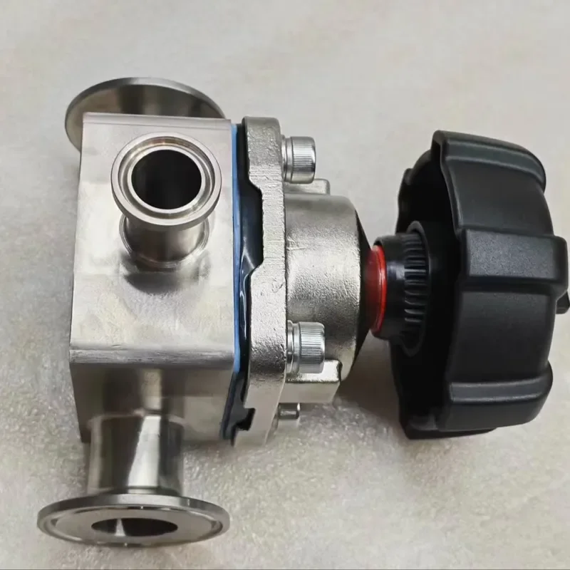 19.05mm OD Tri Clamp Titanium Sanitary 3-Way T Diaphragm Valve Manual Handwheel DN20 Pharma Tank Fitting
