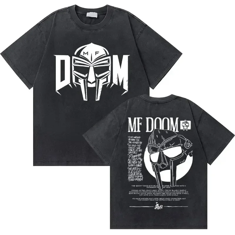 مغني الراب Mf Doom MM الغذاء يوم القيامة الجرافيك تي شيرت الرجال النساء الهيب هوب الراب غسلها Vintage التي شيرت الذكور موضة كول القطن تي شيرت