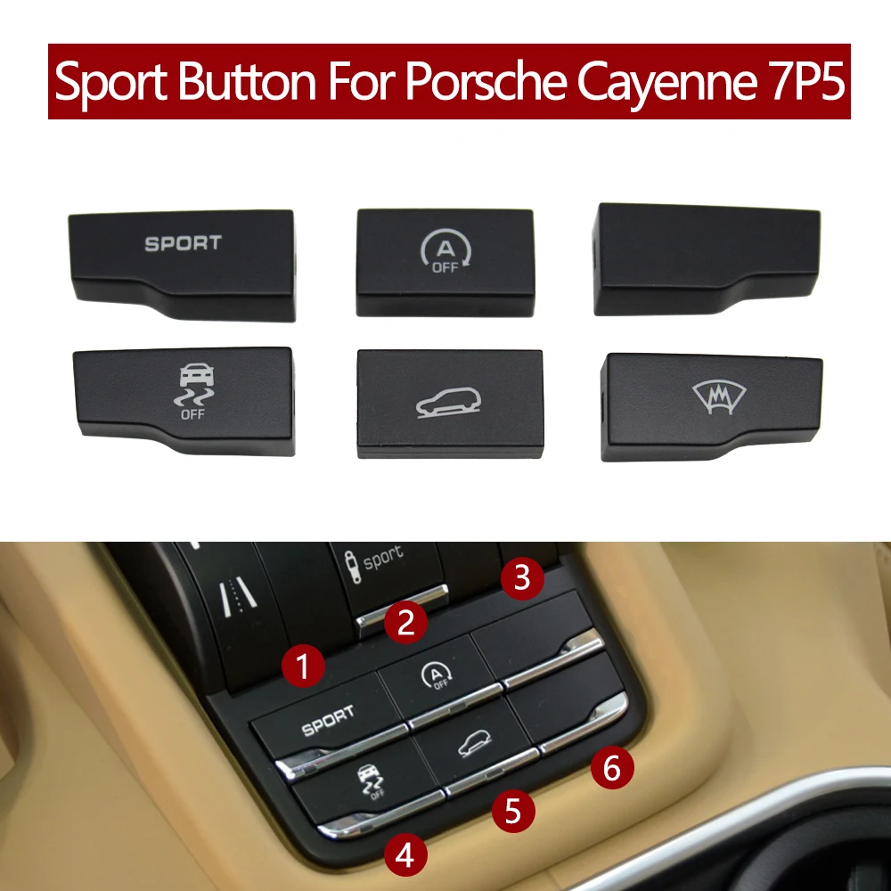 Car Front Console Drive Mode Suspension Sport Switch Console Traction Control Button For Porsche Cayenne 7P5 2010-2018 7P5927127