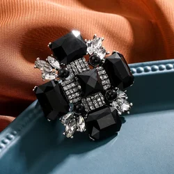 Rhinestone Baroque Cross Flower Women's Brooch Coat Badge, High-end Luxury Beautiful Vintage Elegant, Designer Designs